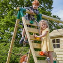Rebo Orchard 4FT Wooden Playhouse + Swings, Rock Wall, Deck & 6FT Slide – Sage Green