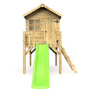 Rebo Orchard 4FT x 4FT Wooden Playhouse On 900mm Deck + 6FT Slide – Swan L Green