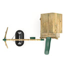Rebo Orchard 4FT x 4FT Wooden Playhouse + Swings, 900mm Deck & 6FT Slide - Sage Green