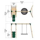 Rebo Rosetta Wooden Swing Set with Platform and Slide