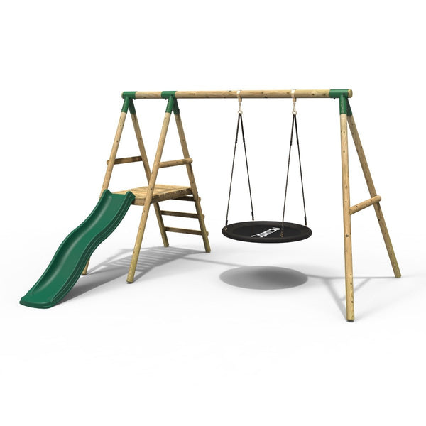 Rebo Rosetta Wooden Swing Set with Platform and Slide