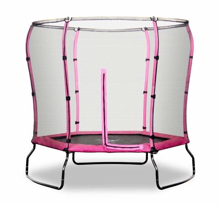 Rebo Safe Jump 7FT Trampoline with Safety Enclosure - Pink