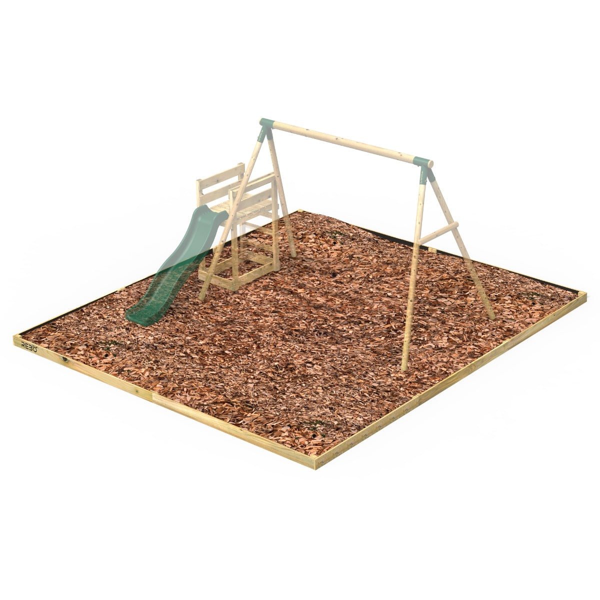 Rebo Safety Play Area Protective Bark Wood Chip Kit - 4.5M x 5.1M