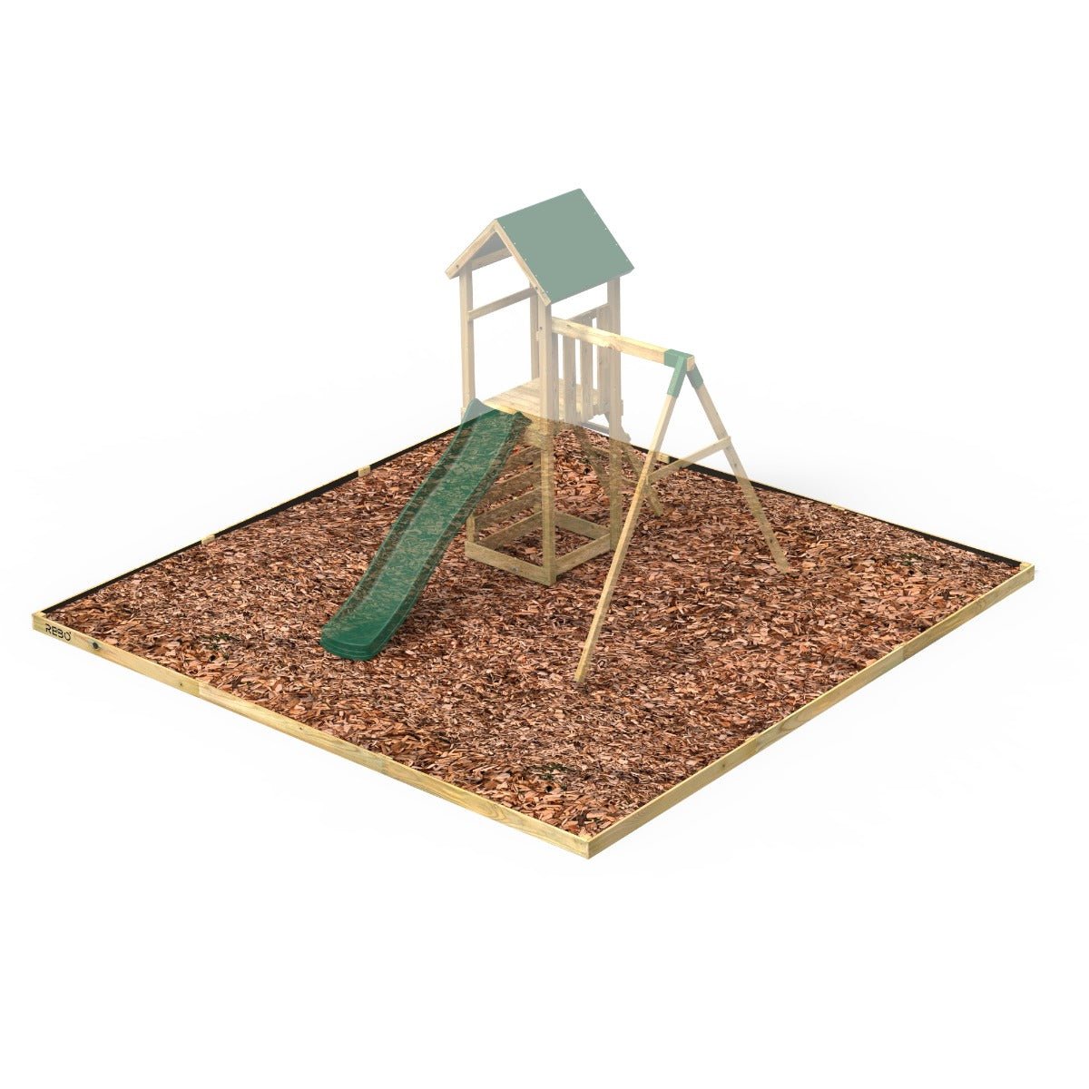 Rebo Safety Play Area Protective Bark Wood Chip Kit - 5.1M x 5.1M