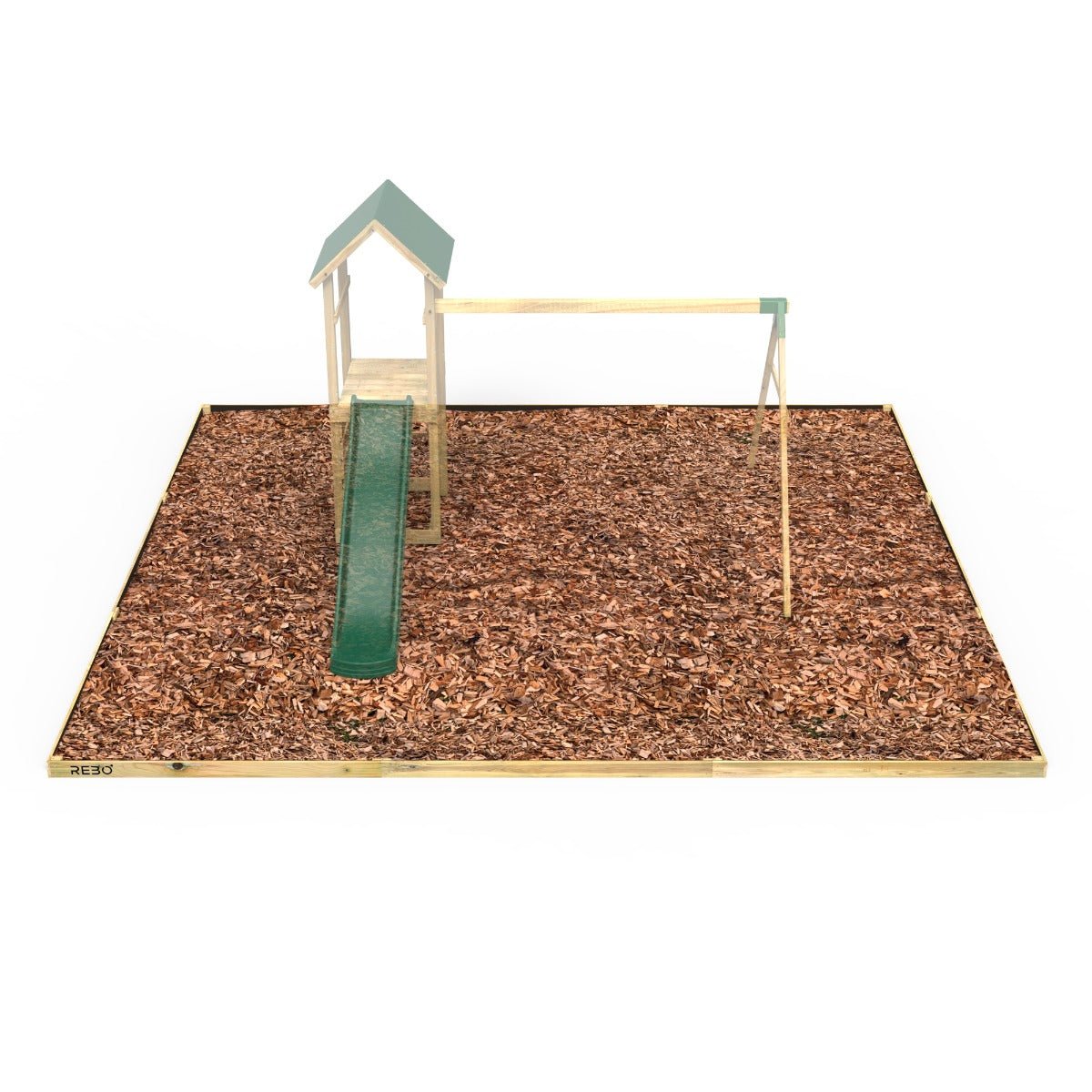 Rebo Safety Play Area Protective Bark Wood Chip Kit - 6.3M x 5.1M