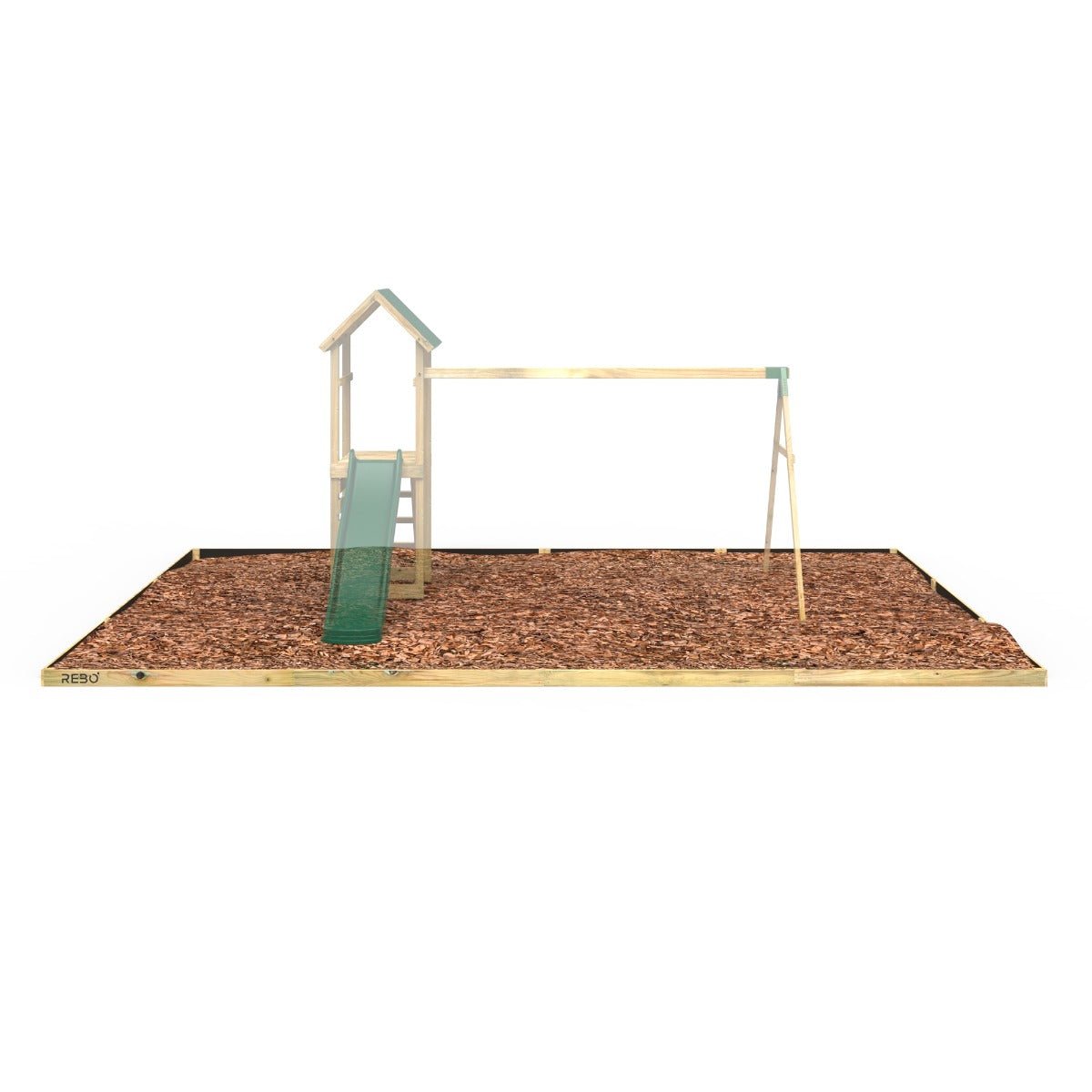 Rebo Safety Play Area Protective Bark Wood Chip Kit - 7.2M x 5.1M