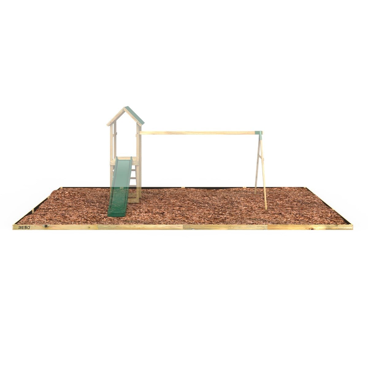 Rebo Safety Play Area Protective Bark Wood Chip Kit - 8M x 5.1M