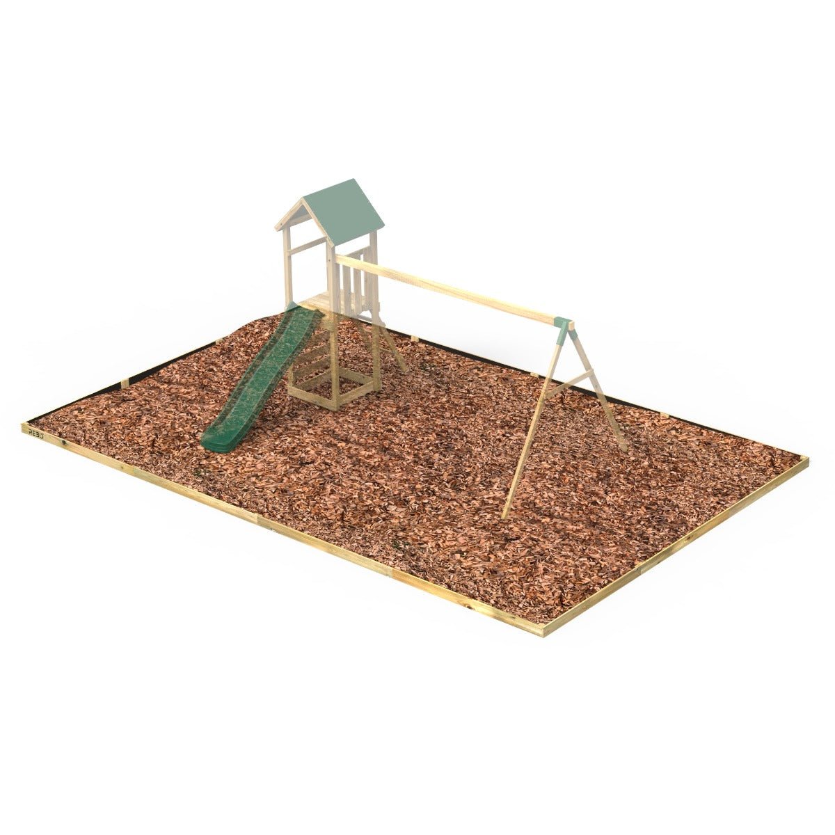 Rebo Safety Play Area Protective Bark Wood Chip Kit - 8M x 5.1M