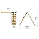 Rebo Single Swing with Climbing Wall Extension for 1.5m Platform Modular Tower