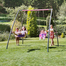 Rebo Steel Series Metal Swing Set - Double Swing Green