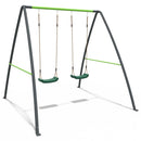 Rebo Steel Series Metal Swing Set - Double Swing Green