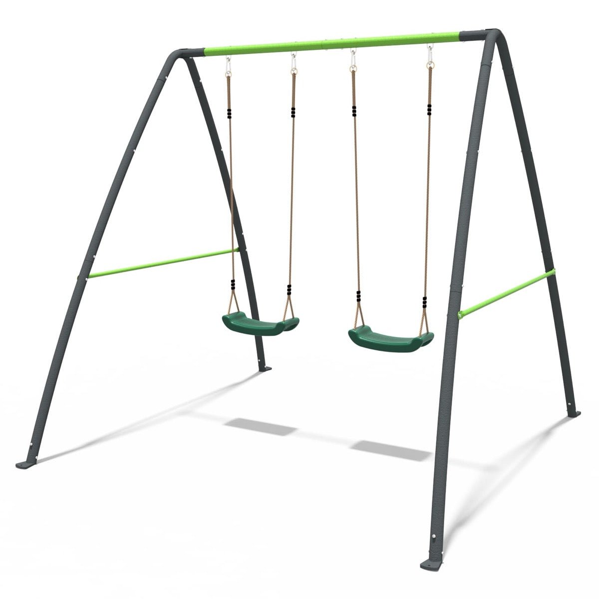 Rebo Steel Series Metal Swing Set - Double Swing Green
