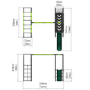 Rebo Steel Series Metal Swing Set + Monkey Bars & Slide - Boat Green