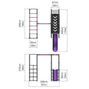 Rebo Steel Series Metal Swing Set + Monkey Bars & Slide - Single Pink