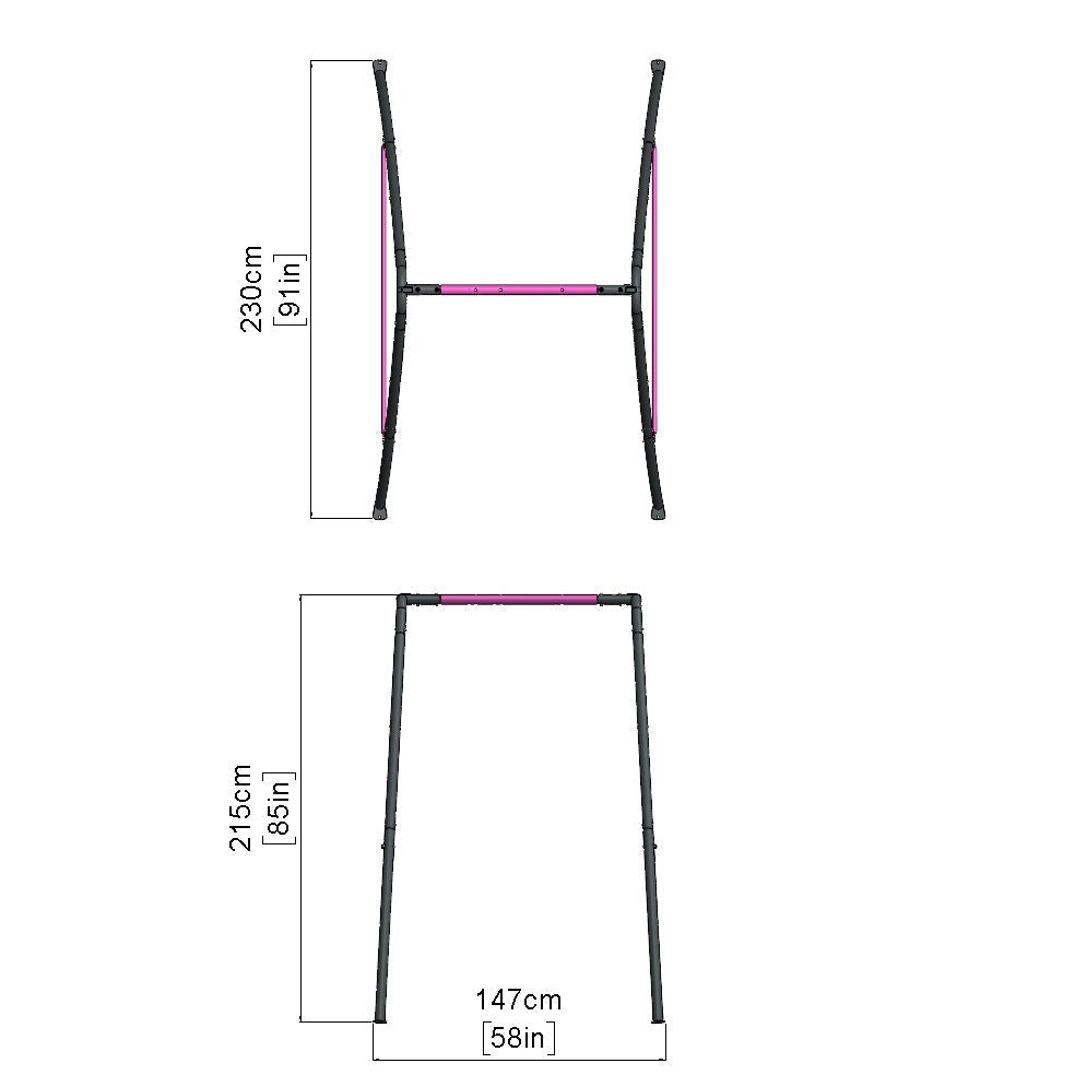 Rebo Steel Series Metal Swing Set - Single Swing Pink