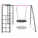 Rebo Steel Series Metal Swing Set with Monkey Bars - Nest Swing Pink