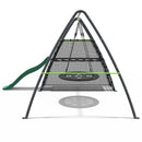 Rebo Steel Series Metal Swing Set with Slide Platform & 6ft Slide - Nest Green