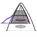 Rebo Steel Series Metal Swing Set with Slide Platform & 6ft Slide - Nest Pink