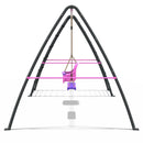 Rebo Steel Series Metal Swing Set with Up and Over wall - Double Swing Pink