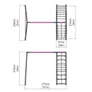 Rebo Steel Series Metal Swing Set with Up and Over wall - Nest Swing Pink