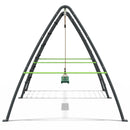 Rebo Steel Series Metal Swing Set with Up and Over wall - Single Swing Green