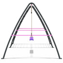 Rebo Steel Series Metal Swing Set with Up and Over wall - Single Swing Pink