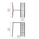 Rebo Steel Series Metal Swing Set with Up and Over wall - Single Swing Pink