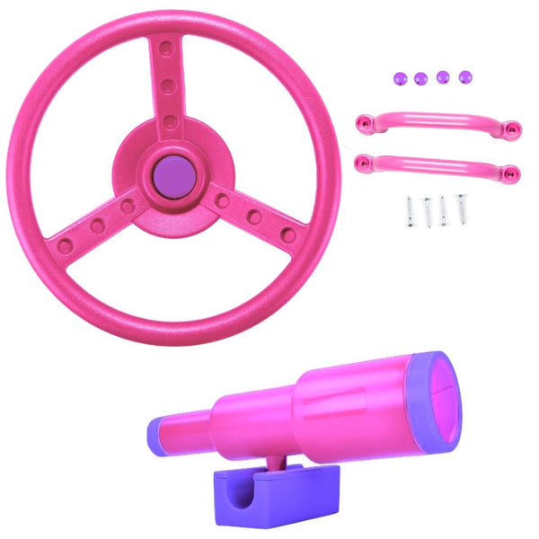 Rebo Steering Wheel Telescope and Handgrips - Pink