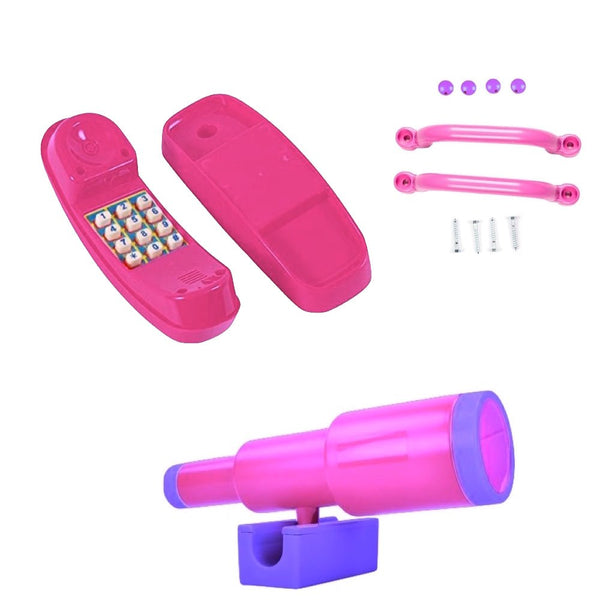 Rebo Telephone, Telescope and Handgrips - Pink
