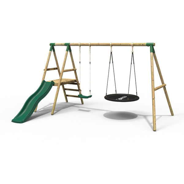 Rebo Ulysses Wooden Swing Set with Platform and Slide