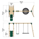 Rebo Ulysses Wooden Swing Set with Platform and Slide