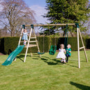 Rebo Voyager Wooden Swing Set with Platform and Slide