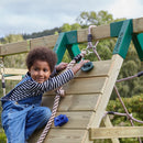 Rebo Wooden Climbing Frame with Swings, 6+8FT Slides & Climbing Wall - Alverstone