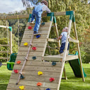Rebo Wooden Climbing Frame with Swings, 6+8FT Slides & Climbing Wall - Crestone