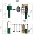 Rebo Wooden Climbing Frame with Swings, 6+8FT Slides & Climbing Wall - San Luis