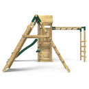 Rebo Wooden Climbing Frame with Vertical Rock Wall, Swing Set and Slide - Dolomite+
