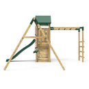Rebo Wooden Climbing Frame with Vertical Rock Wall, Swing Set and Slide - El Capitan+