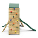 Rebo Wooden Climbing Frame with Vertical Rock Wall, Swing Set and Slide - San Luis+
