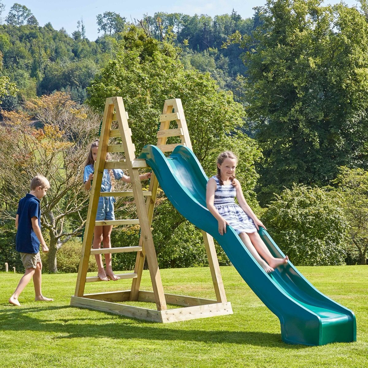 Rebo Wooden Free Standing Slide with 10ft Water Slide - Standard