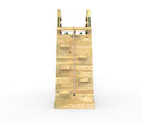 Rebo Wooden Free Standing Slide with 10ft Water Slide - with Adventure Wall