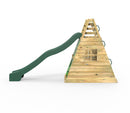 Rebo Wooden Free Standing Slide with 10ft Water Slide - with Adventure Wall & Den