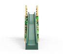 Rebo Wooden Free Standing Slide with 10ft Water Slide - with Climbing Wall & Den