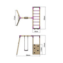 Rebo Wooden Garden Swing Set with Extra-Long Monkey Bars - Solar Pink