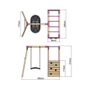 Rebo Wooden Garden Swing Set with Monkey Bars - Boat Pink