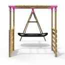 Rebo Wooden Garden Swing Set with Monkey Bars - Boat Pink