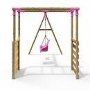 Rebo Wooden Garden Swing Set with Monkey Bars - Luna Pink