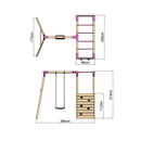 Rebo Wooden Garden Swing Set with Monkey Bars - Solar Pink