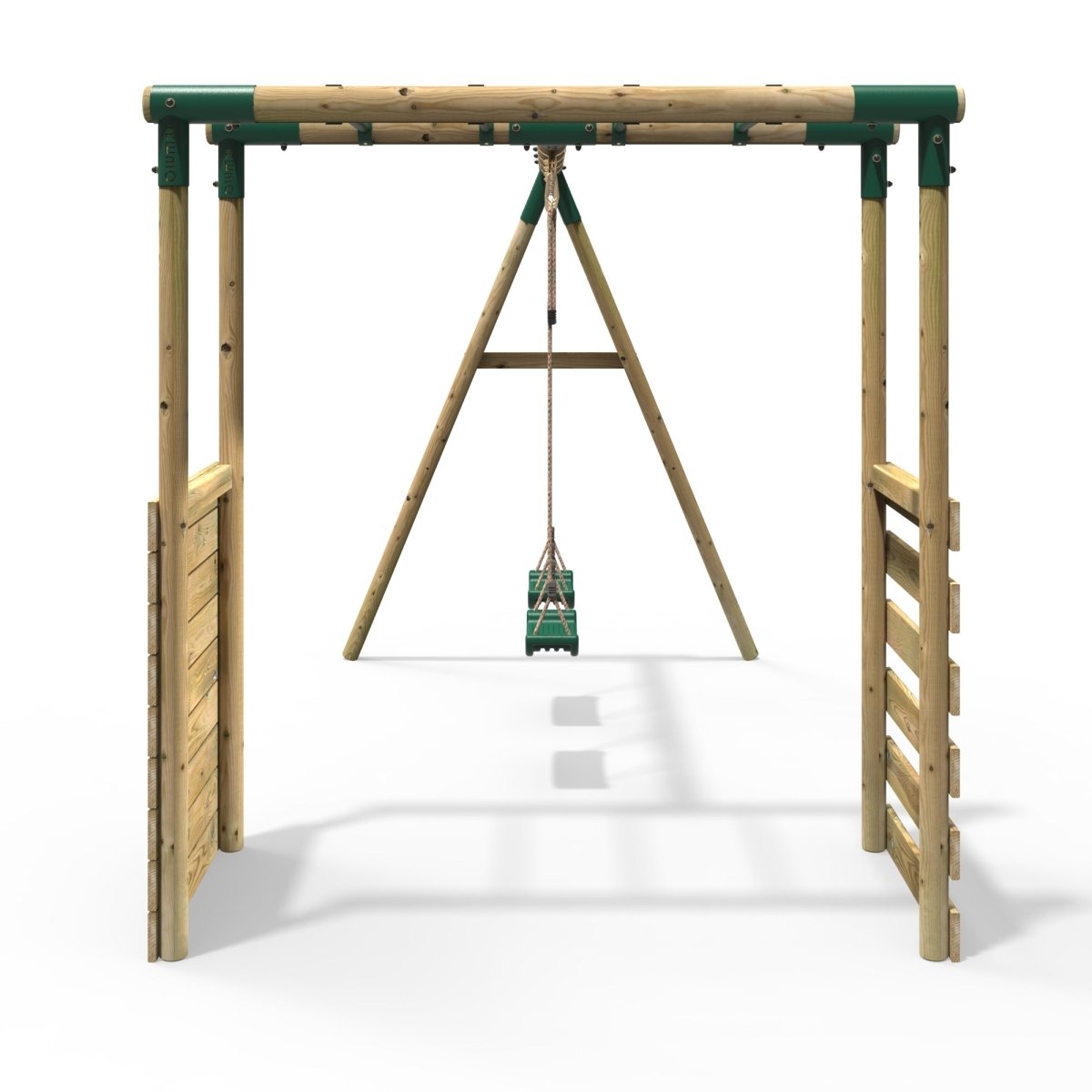 Rebo Wooden Garden Swing Set with Monkey Bars - Venus Green