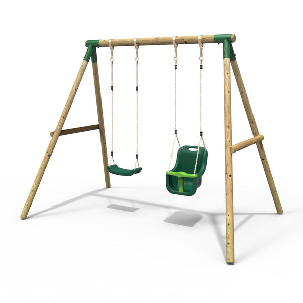 Rebo Wooden Garden Swing Sets - Luna