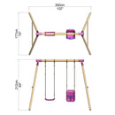 Rebo Wooden Garden Swing Sets - Luna Pink